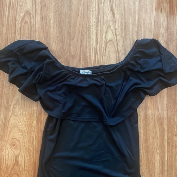 Off the shoulder one piece body suit all black - Picture 2 of 4